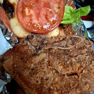 Pork chops sandwich